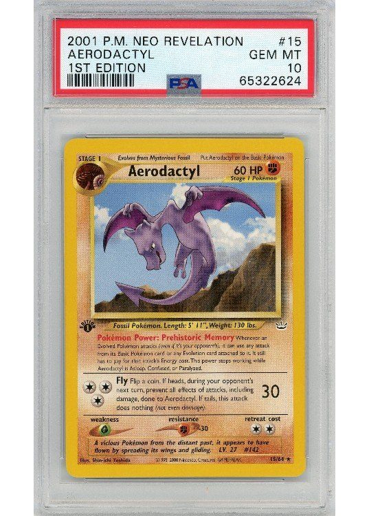 Aerodactyl 15/64 1st Edition PSA 10
