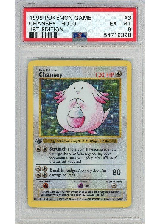 Chansey 3/102 1st Edition PSA 6
