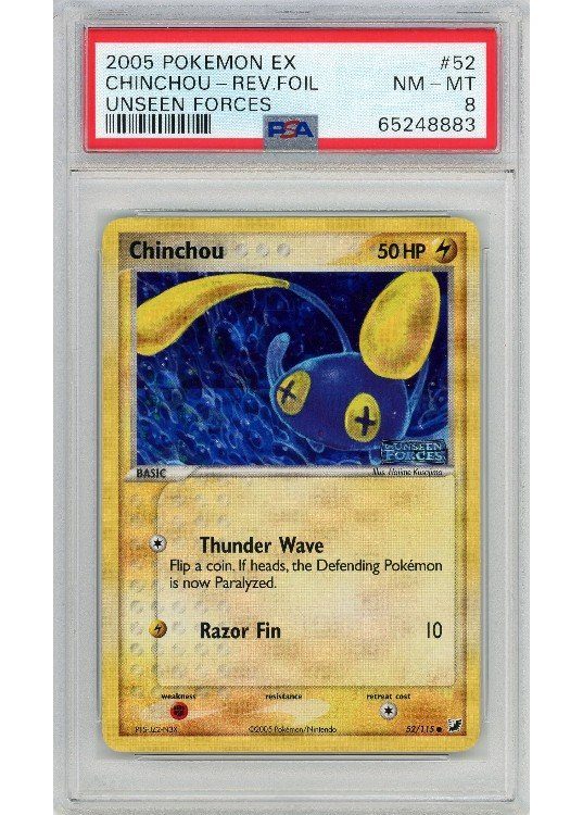 Chinchou – 52/115 – Reverse Foil – PSA 8