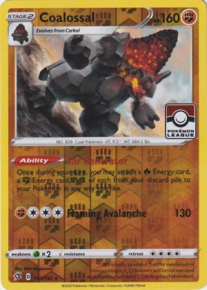Coalossal - 107/192 - Reverse - Pokémon League Stamp