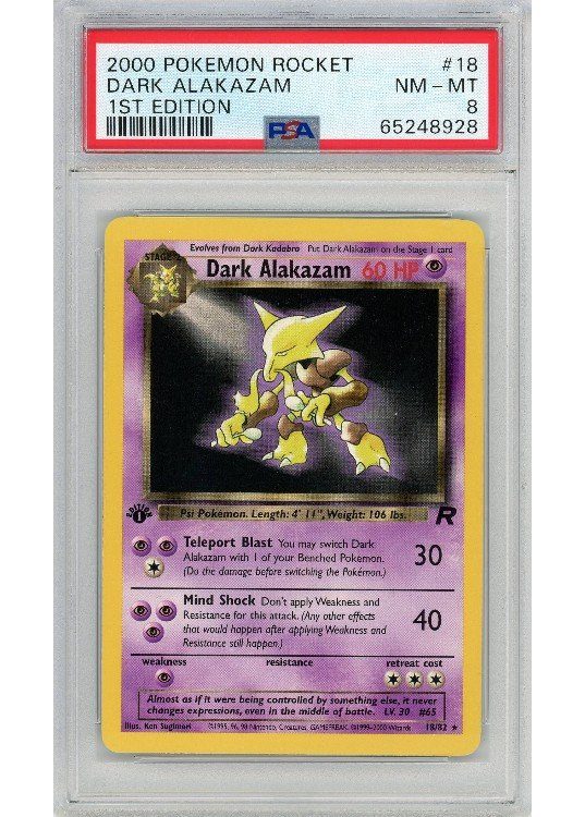Dark Alakazam 18/82 1st Edition PSA 8