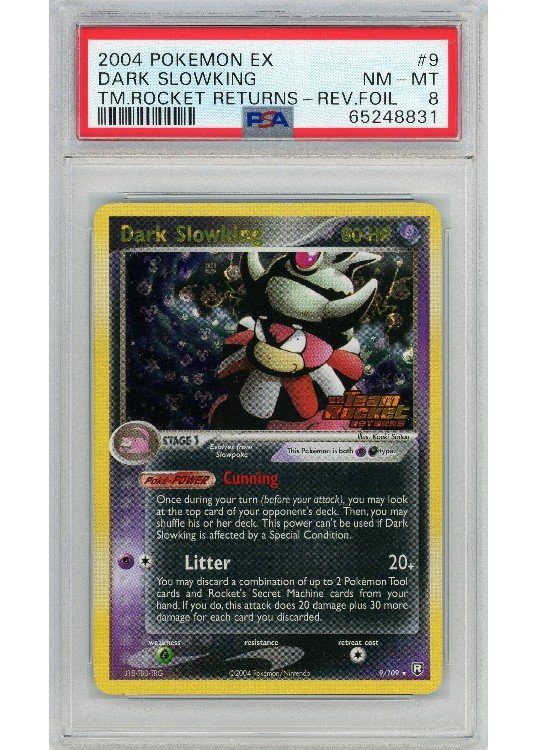 Dark Slowking 9/109 Reverse Foil PSA 8