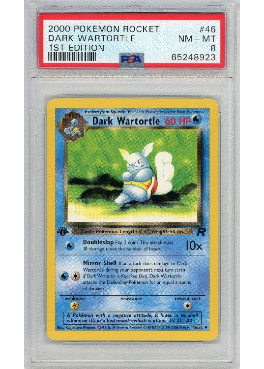 Dark Wartortle 46/82 1st Edition PSA 8
