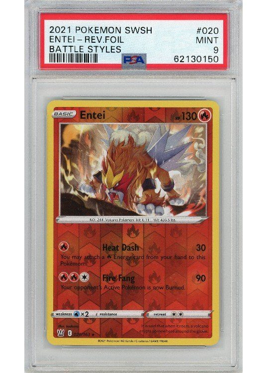 Entei 020/163 Reverse Foil PSA 9