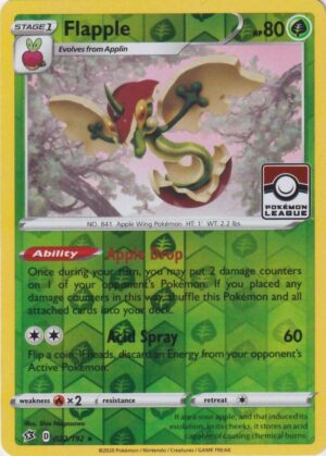 Flapple - 022/192 - Reverse - Pokémon League Stamp