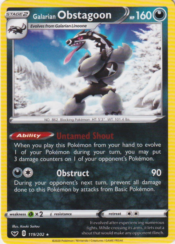 Galarian Obstagoon - 119/202 - Non Holo