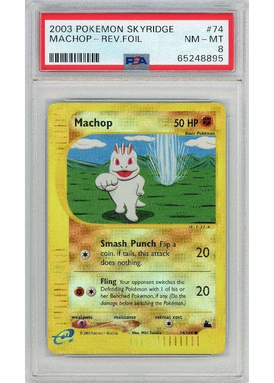 Machop 74/144 Reverse Foil PSA 8