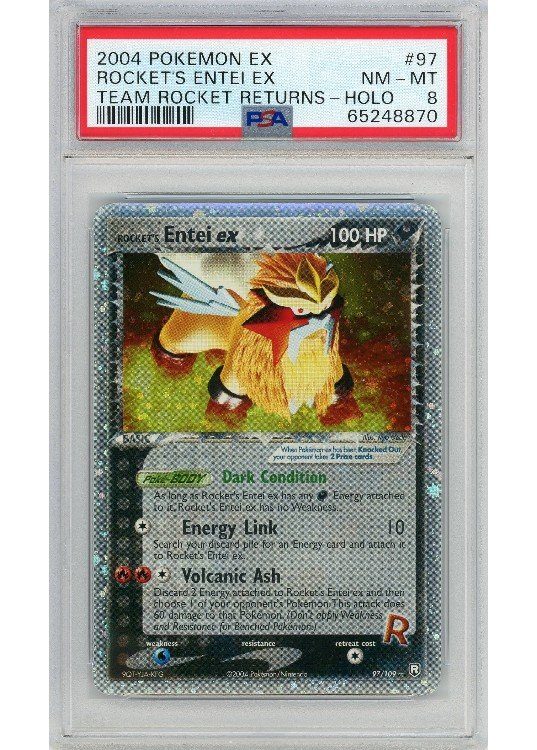 Rocket's Entei ex 97/109 PSA 8
