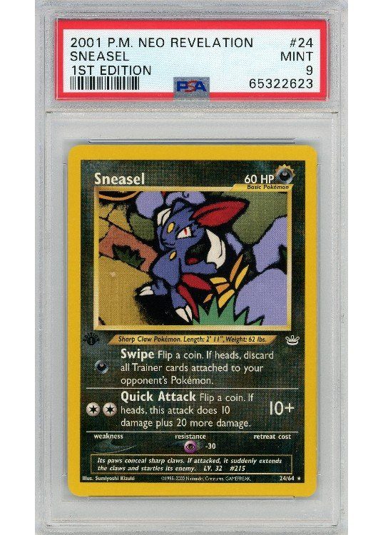 Sneasel 24/64 1st Edition PSA 9