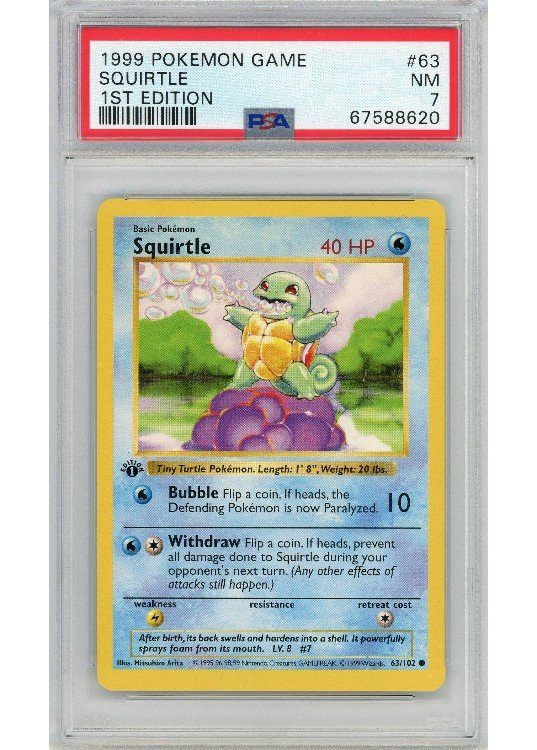 Squirtle 63/102 1st Edition PSA 7