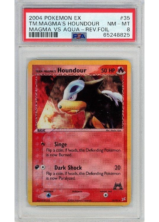 Team Magma's Houndour 35/95 Reverse Foil PSA 8