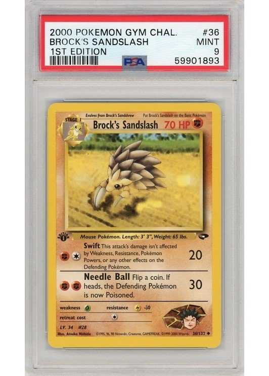 Brock's Sandslash 36/132 1st Edition PSA 9