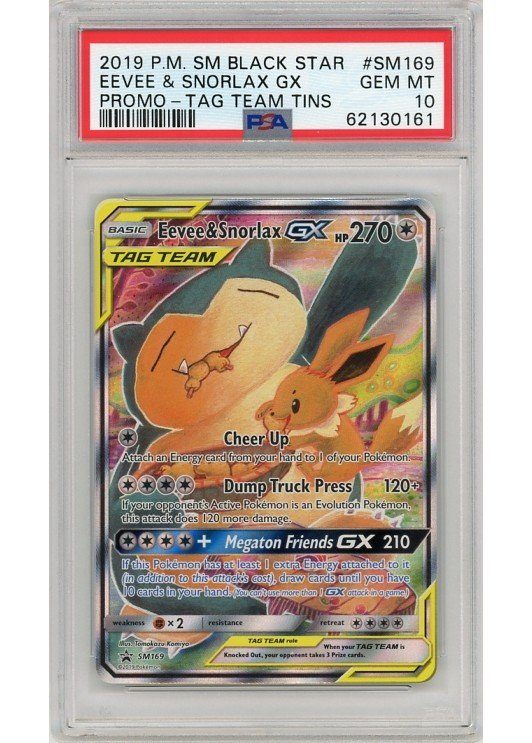Eevee & Snorlax GX – SM169 – PSA 10