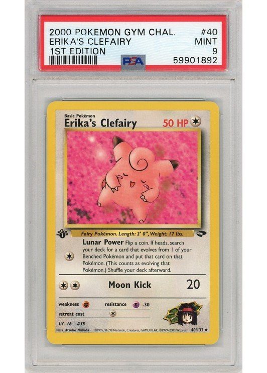 Erika's Clefairy 40/132 1st Edition PSA 9