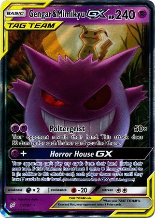 Gengar & Mimikyu-GX - 53/181 - Pokemon enkeltkort fra S&M Team Up