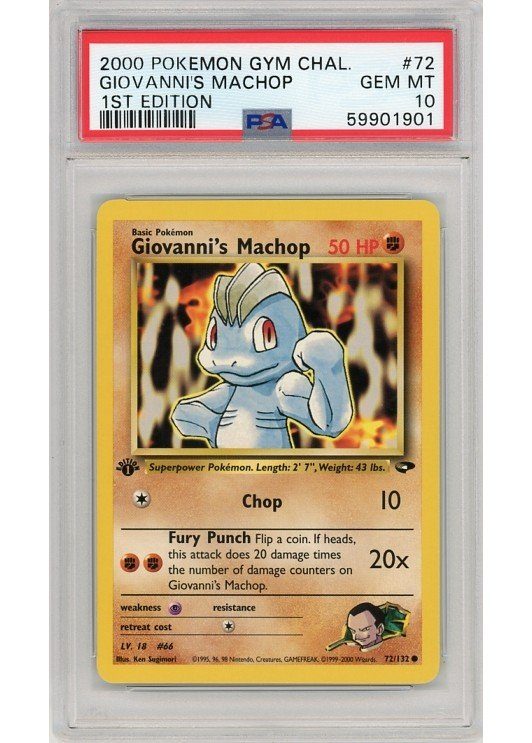 Giovanni's Machop 72/132 1st Edition PSA 10