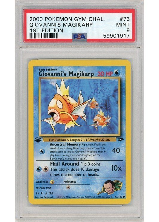 Giovanni's Magikarp 73/132 1st Edition PSA 9