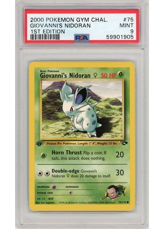 Giovanni's Nidoran &female; 75/132 1st Edition PSA 9