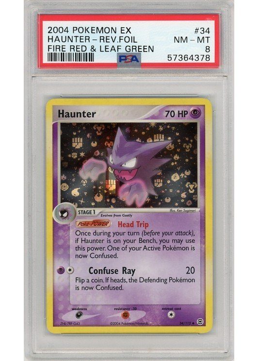 Haunter – 34/112 – Reverse Foil – PSA 8