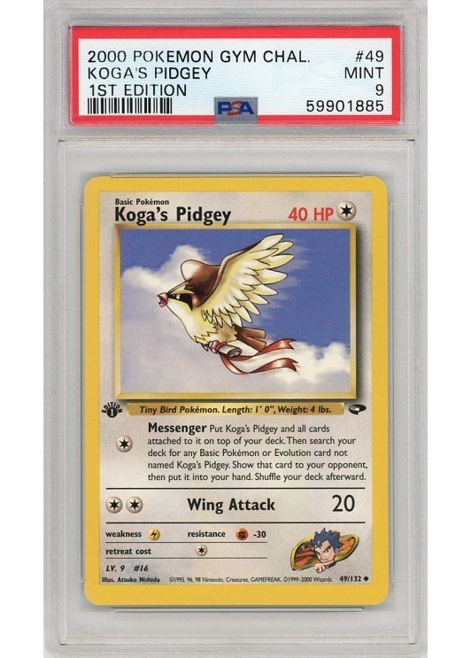 Koga's Pidgey 49/132 1st Edition PSA 9