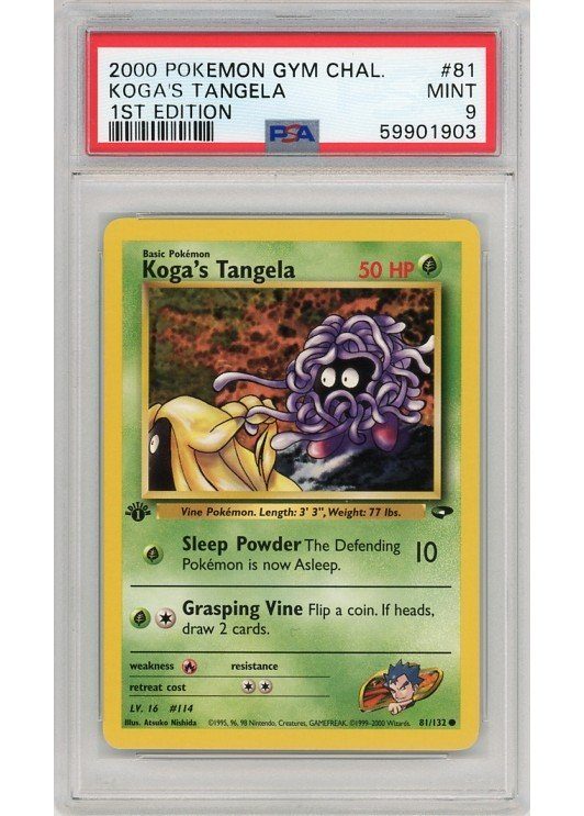 Koga's Tangela 81/132 1st Edition PSA 9