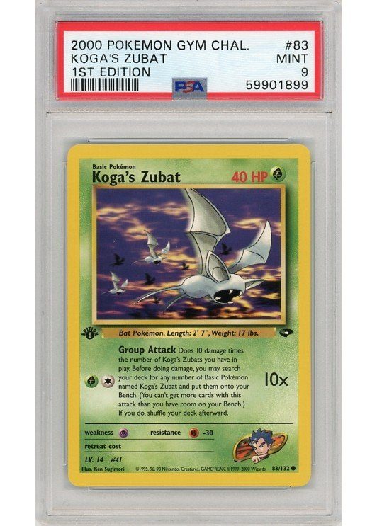 Koga's Zubat 83/132 1st Edition PSA 9