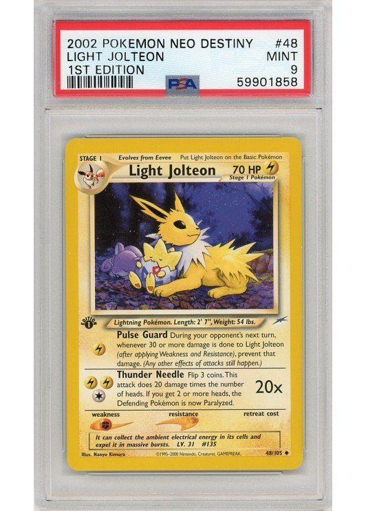 Light Jolteon – 48/105 – 1st Edition – PSA 9