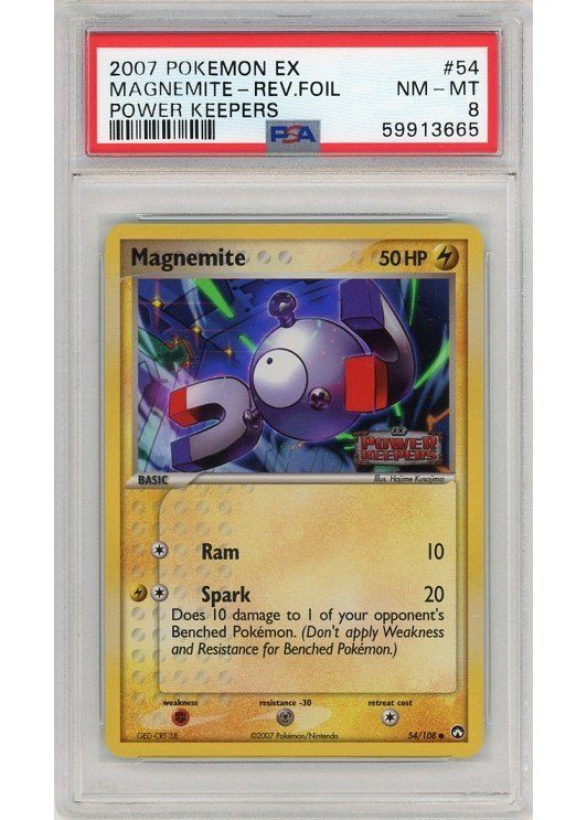 Magnemite – 54/108 – Reverse Foil – PSA 8