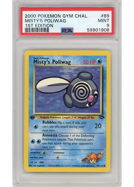Misty's Poliwag 89/132 1st Edition PSA 9