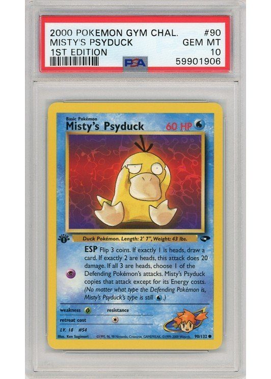Misty's Psyduck 90/132 1st Edition PSA 10