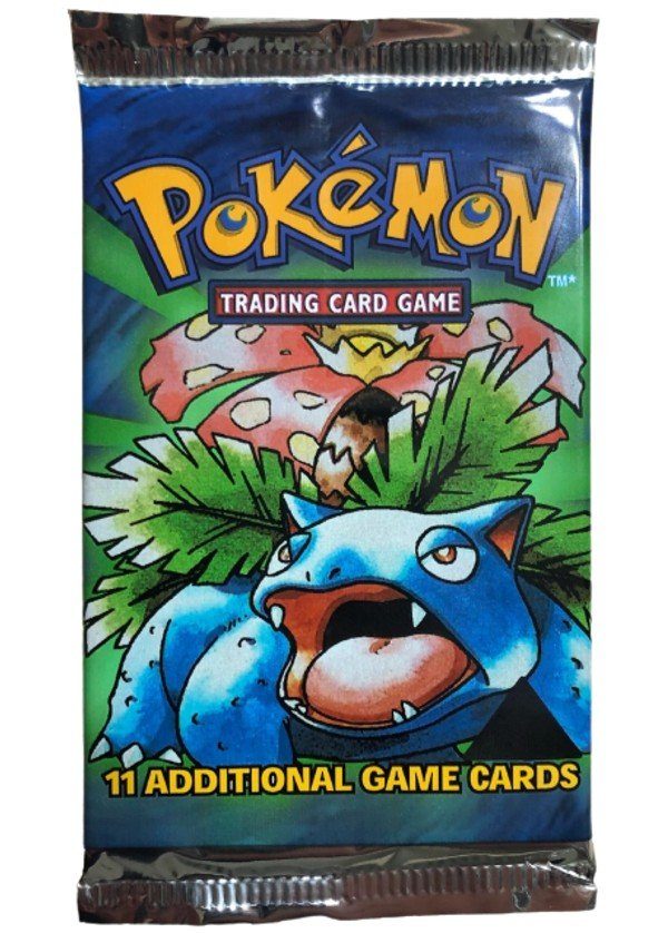 Pokémon Base Set Black Triagle Booster Pack  - Venusaur pack art