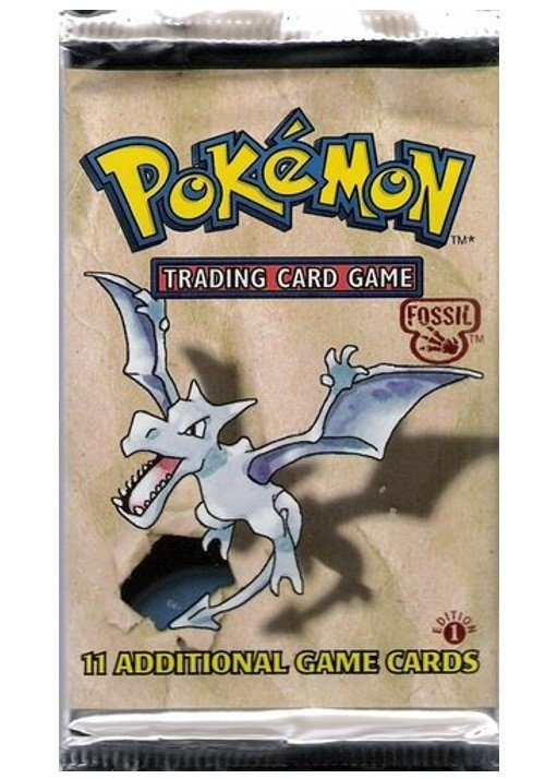 Pokémon Fossil 1st Edition Booster Pack  - Aerodactyl pack art