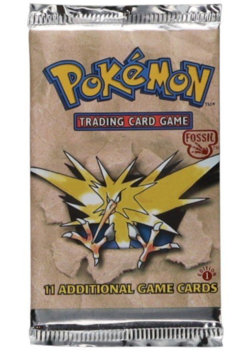 Pokémon Fossil 1st Edition Booster Pack  - Zapdos pack art