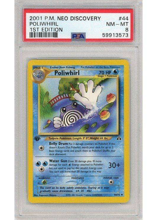 Poliwhirl 44/75 1st Edition PSA 8