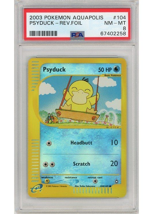 Psyduck 104/147 Reverse Foil PSA 8