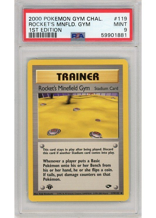 Rocket's Minefield Gym 119/132 1st Edition PSA 9