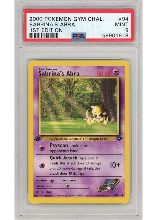 Sabrina's Abra 94/132 1st Edition PSA 9