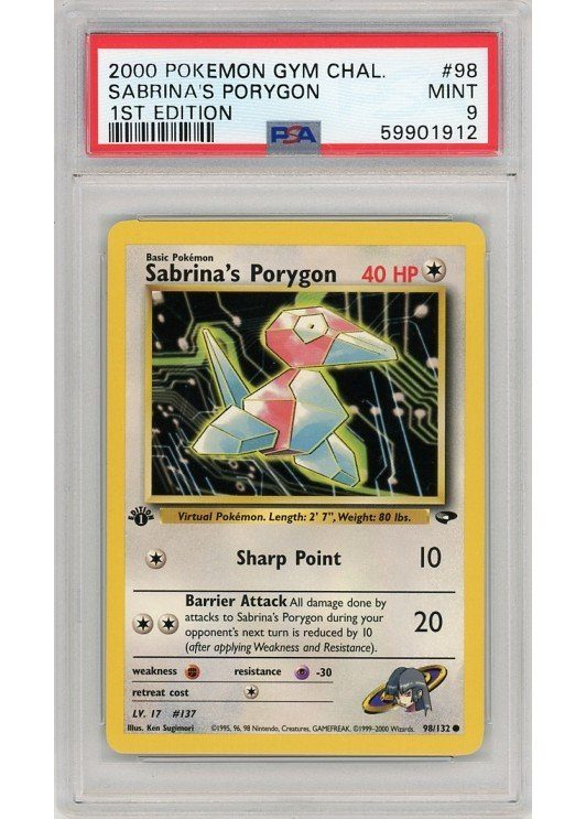 Sabrina's Porygon 98/132 1st Edition PSA 9