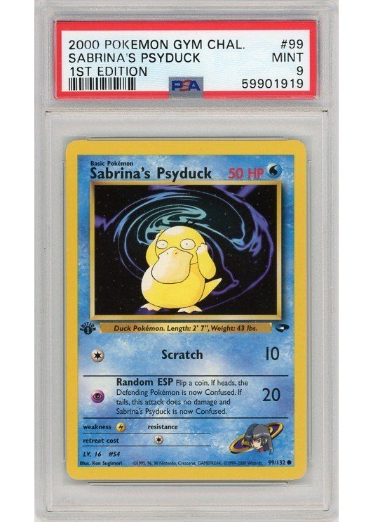 Sabrina's Psyduck 99/132 1st Edition PSA 9