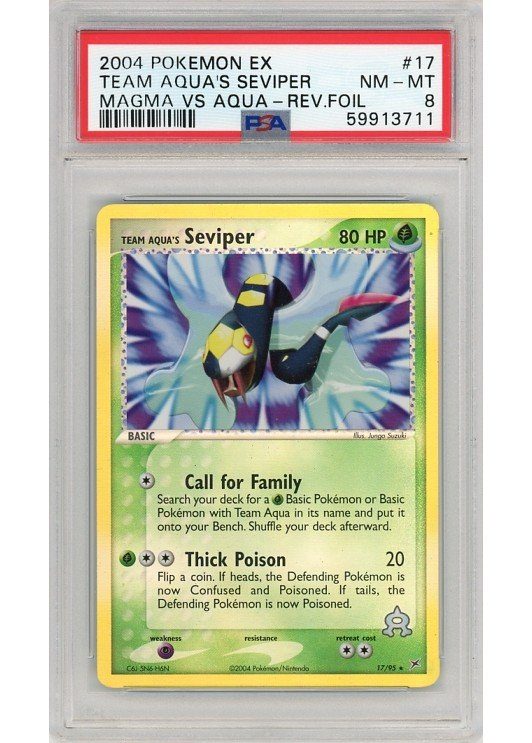 Team Magma's Seviper 17/95 Reverse Foil PSA 8