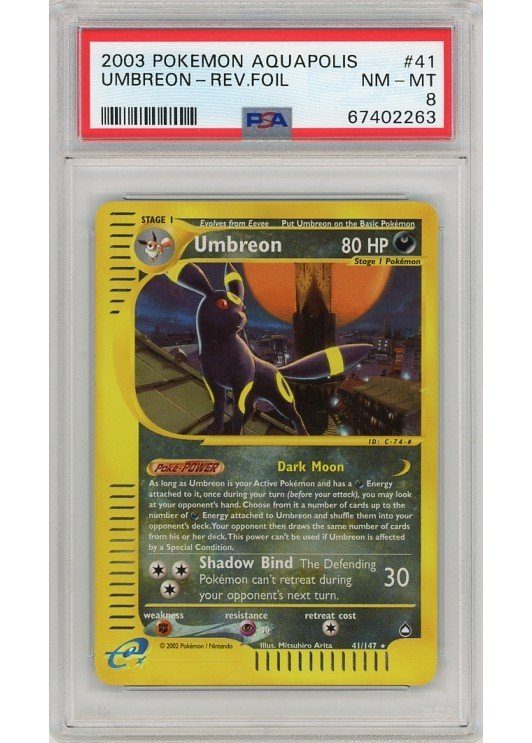 Umbreon 41/147 Reverse Foil PSA 8