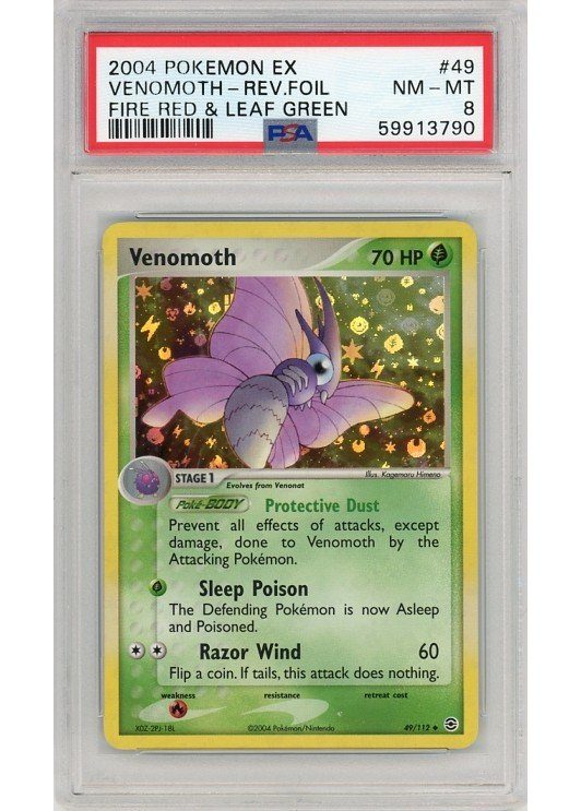 Venomoth 49/112 Reverse Foil PSA 8