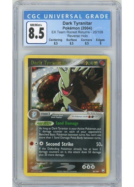 Dark Tyranitar – 20/109 – Reverse Foil – CGC 8.5