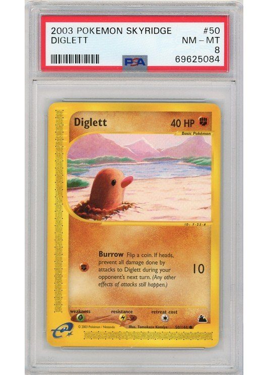 Diglett – 50/144 – PSA 8