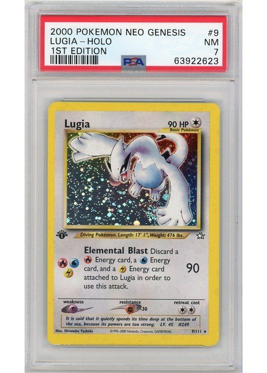 lugia pokemon card first edition PSA 7 style setup or your main portfolio 1st Edition Lugia from Neo