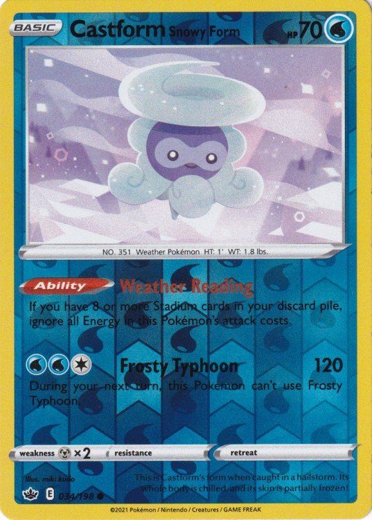 Castform Snowy Form – 034/198 – Reverse