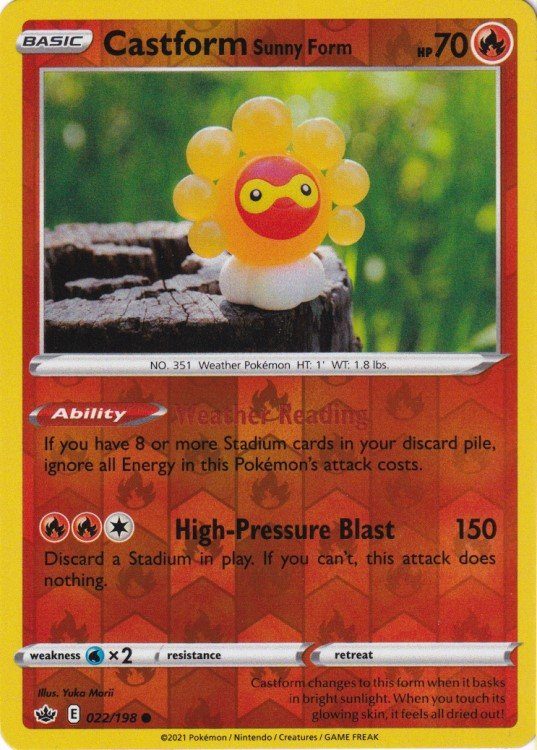 Castform Sunny Form - 022/198 - Reverse