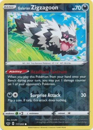 Galarian Zigzagoon - 117/202 - Reverse
