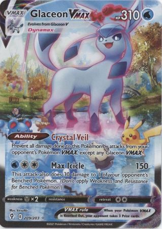 Glaceon VMAX 209/203 - Pokemon enkeltkort fra SWSH Evolving Skies