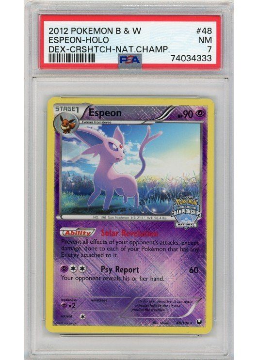 Espeon – National Championship Stamp – 48/108 – PSA 7